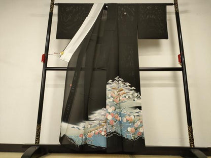 平和屋着物＊夏物 黒留袖 絽 作家物 風景文 金彩 正絹 逸品 AABD3347jd