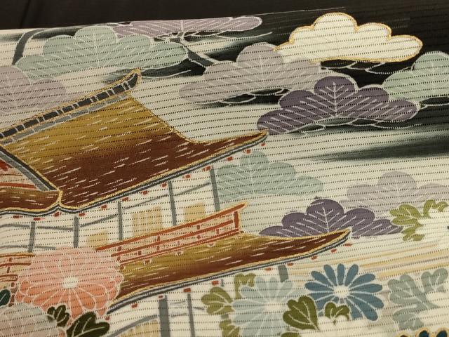 平和屋着物＊夏物 黒留袖 絽 作家物 風景文 金彩 正絹 逸品 AABD3347jd