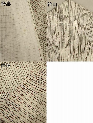 平和屋着物＊夏物 小紋 絽 舞蝶文 洗える着物 AABD3348jd