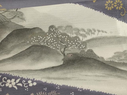 平和屋着物＊夏物 訪問着 絽 手描き 風景文 洗える着物 AABD3351jd