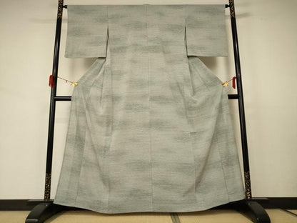 平和屋着物＊夏物 洗える最高級着物 ＜英＞はなぶさ謹製 小紋 絽 横縞 洗える着物 AABD3356jd
