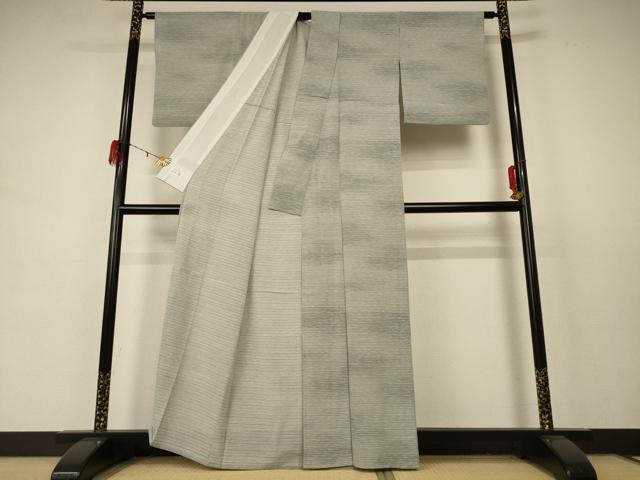 平和屋着物＊夏物 洗える最高級着物 ＜英＞はなぶさ謹製 小紋 絽 横縞 洗える着物 AABD3356jd