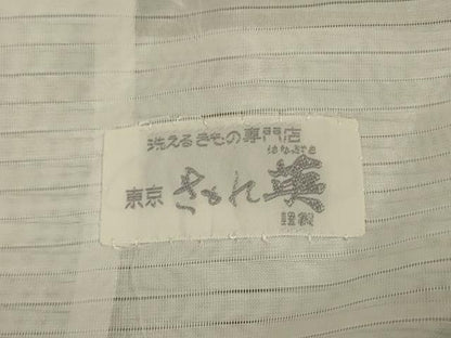 平和屋着物＊夏物 洗える最高級着物 ＜英＞はなぶさ謹製 小紋 絽 横縞 洗える着物 AABD3356jd