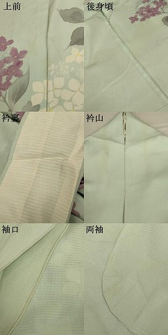 平和屋着物＊夏物 訪問着 絽 手描き 草花文 正絹 逸品 AABD3357jd
