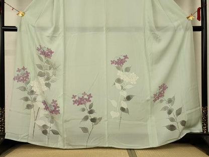 平和屋着物＊夏物 訪問着 絽 手描き 草花文 正絹 逸品 AABD3357jd