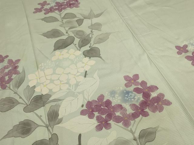 平和屋着物＊夏物 訪問着 絽 手描き 草花文 正絹 逸品 AABD3357jd