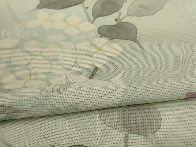 平和屋着物＊夏物 訪問着 絽 手描き 草花文 正絹 逸品 AABD3357jd