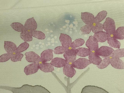 平和屋着物＊夏物 訪問着 絽 手描き 草花文 正絹 逸品 AABD3357jd