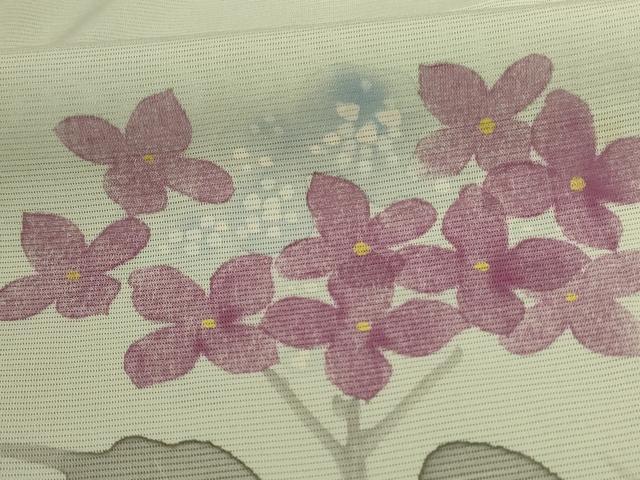 平和屋着物＊夏物 訪問着 絽 手描き 草花文 正絹 逸品 AABD3357jd
