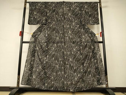 平和屋着物＊夏物 小紋 絽 松葉 正絹 逸品 AABD3365jd