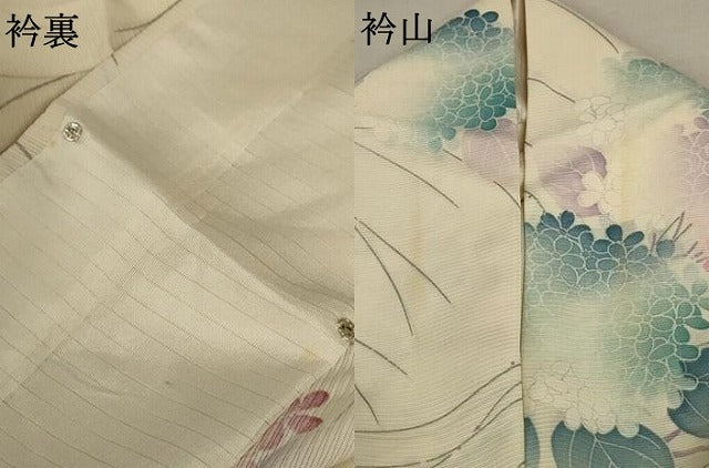 平和屋着物＊夏物 小紋 絽 紫陽花 正絹 逸品 AABD3366jd