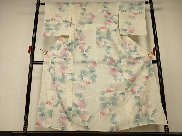 平和屋着物＊夏物 小紋 絽 紫陽花 正絹 逸品 AABD3366jd