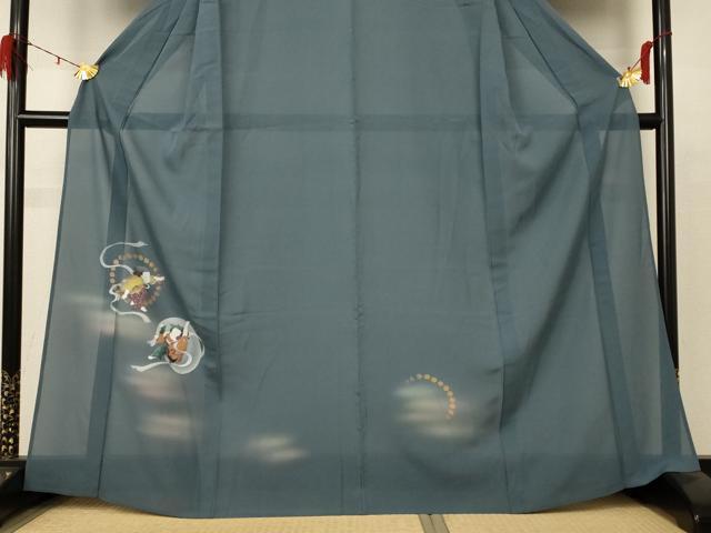 平和屋着物＊夏物 訪問着 絽 風神雷神 暈し染め 金彩 正絹 逸品 AABD3367jd