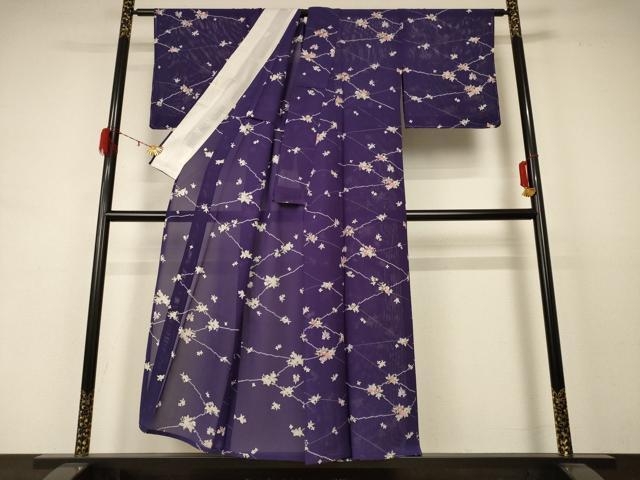 平和屋着物＊夏物 小紋 絽 草花文 正絹 逸品 未使用 AABD3372jd
