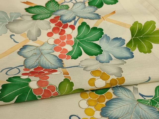 平和屋着物＊夏物 訪問着 絽 葡萄 金彩 正絹 逸品 AABD3373jd