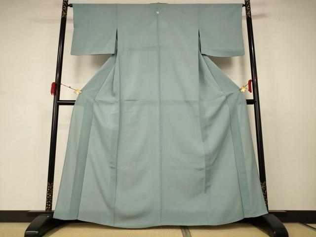 平和屋着物＊夏物 色無地 絽 青磁鼠色 正絹 逸品 AABD3375jd