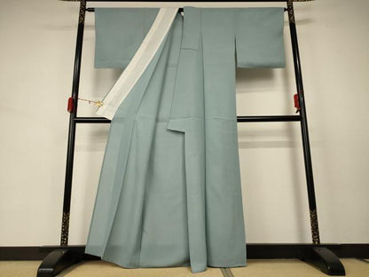 平和屋着物＊夏物 色無地 絽 青磁鼠色 正絹 逸品 AABD3375jd