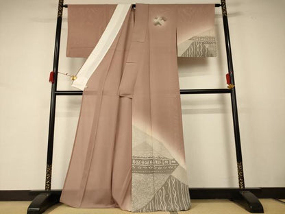 平和屋着物＊夏物 訪問着 絽 幾何学文様 暈し染め 正絹 逸品 AABD3377jd