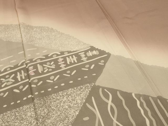 平和屋着物＊夏物 訪問着 絽 幾何学文様 暈し染め 正絹 逸品 AABD3377jd