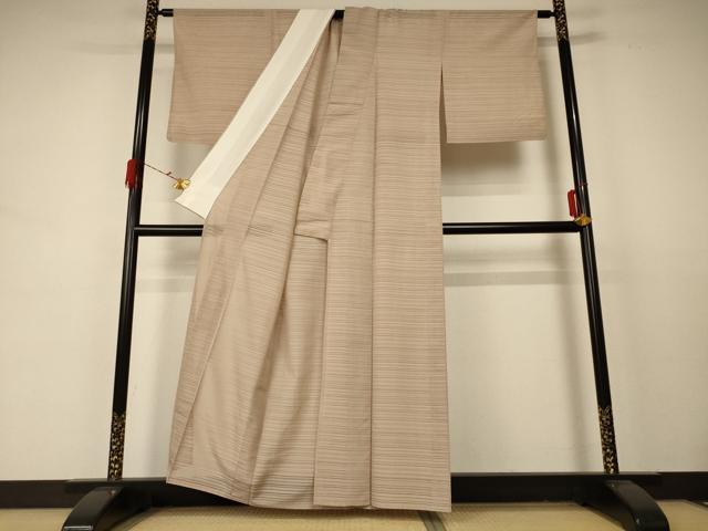 平和屋着物＊夏物 銀座きしや 色無地 絽 白茶色 正絹 逸品 AABD3380jd