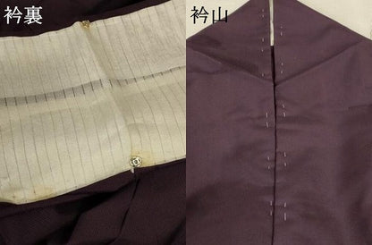 平和屋着物＊夏物 色無地 縦絽 流水紋紗 似せ紫色 正絹 逸品 AABD3383jd