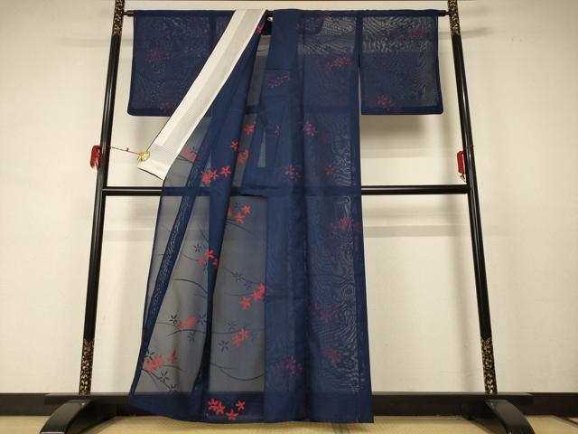 平和屋着物＊夏物 小紋 紗 芝花文 正絹 逸品 AABD3386jd