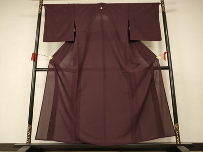 平和屋着物＊夏物 色無地 絽 黒鳶色 正絹 逸品 AABD3387jd