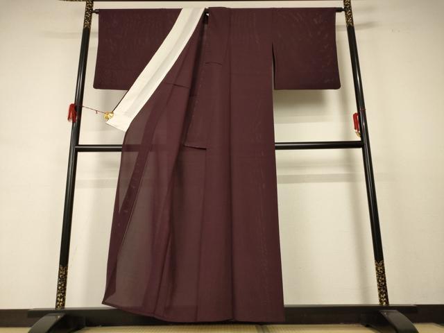 平和屋着物＊夏物 色無地 絽 黒鳶色 正絹 逸品 AABD3387jd