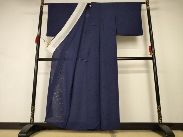 平和屋着物＊夏物 色無地 縦絽 青褐色 正絹 逸品 AABD3388jd