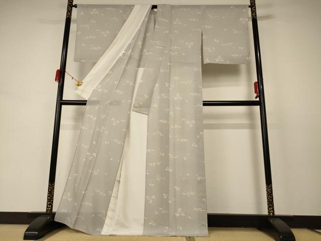 平和屋着物＊夏物 小紋 絽 草花文 正絹 逸品 AABD3389jd