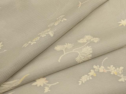 平和屋着物＊夏物 小紋 絽 草花文 正絹 逸品 AABD3389jd