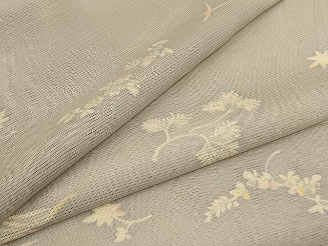 平和屋着物＊夏物 小紋 絽 草花文 正絹 逸品 AABD3389jd