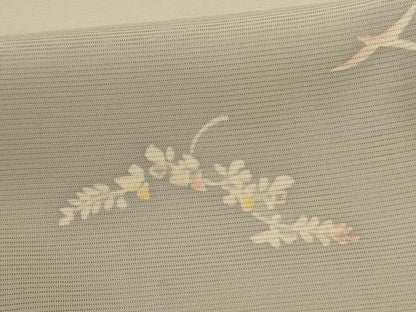 平和屋着物＊夏物 小紋 絽 草花文 正絹 逸品 AABD3389jd