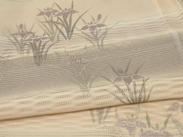 平和屋着物＊夏物 訪問着 紗 草花文 正絹 逸品 AABD3393jd