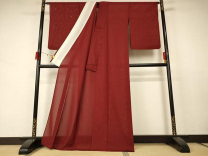 平和屋着物＊夏物 色無地 絽 栗梅色 正絹 逸品 AABD3396jd