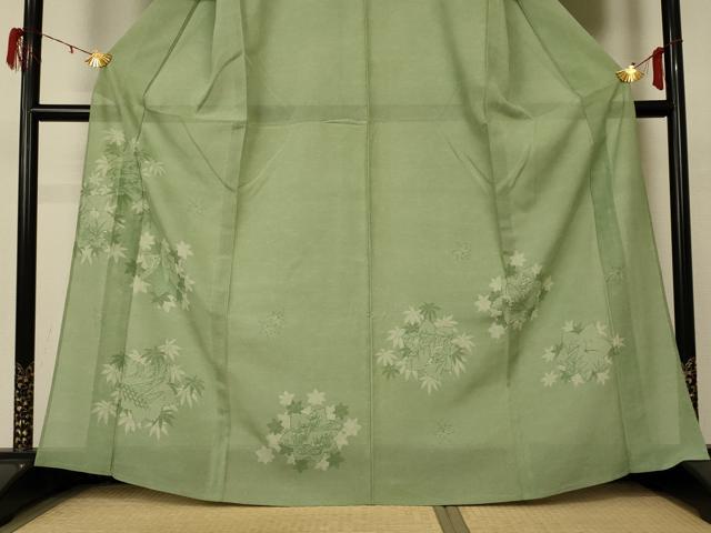 平和屋着物＊夏物　人間国宝 小宮康孝　江戸小紋　訪問着　絽　風景文　正絹　逸品　AABD3397jd