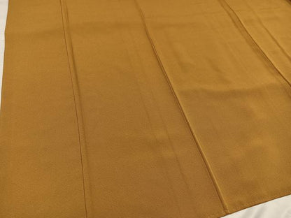 平和屋着物●本草木染作家　瑞鳳　色無地　黄唐茶色　正絹　逸品　AABD3406ph