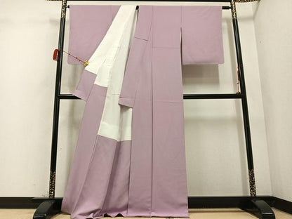 平和屋着物●上質な色無地 薄柿色 正絹 逸品 AABD3407ph