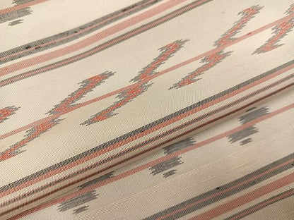 平和屋着物●本場琉球絣 紬 横段文 正絹 逸品 AABD3411ph