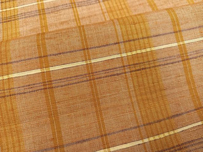 平和屋着物●上質な紬　格子　正絹　逸品　AABD3416ph