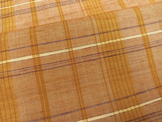 平和屋着物●上質な紬　格子　正絹　逸品　AABD3416ph
