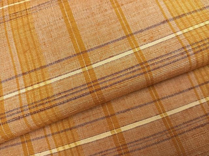 平和屋着物●上質な紬　格子　正絹　逸品　AABD3416ph
