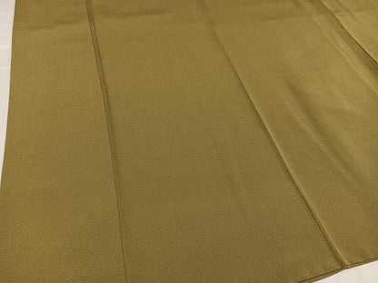 平和屋着物●上質な色無地　油色　正絹　逸品　AABD3417ph