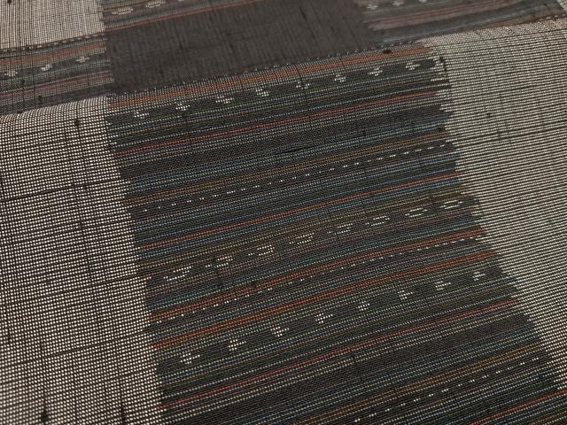 平和屋着物●上質な紬 市松文様 正絹 逸品 AABD3418ph