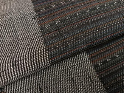 平和屋着物●上質な紬 市松文様 正絹 逸品 AABD3418ph