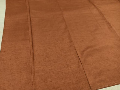 平和屋着物●上質な紬 色無地 繻色 正絹 逸品 AABD3419ph