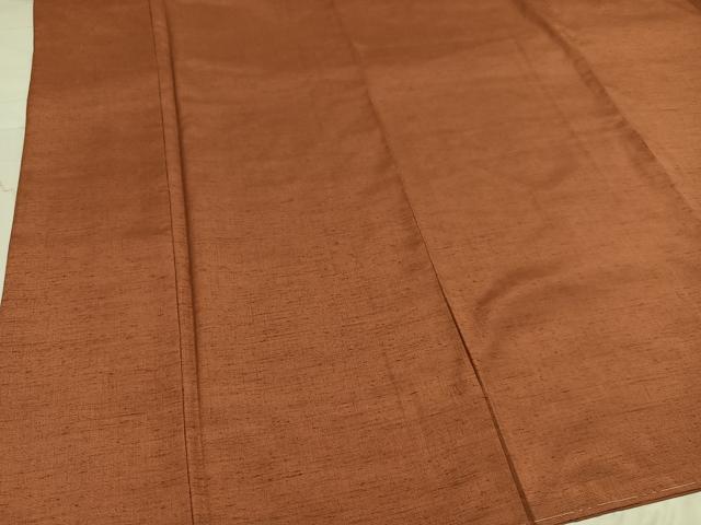 平和屋着物●上質な紬 色無地 繻色 正絹 逸品 AABD3419ph