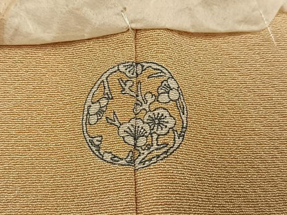 平和屋着物●上質な色無地 丁子色 正絹 逸品 AABD3426ph