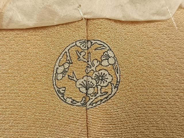 平和屋着物●上質な色無地 丁子色 正絹 逸品 AABD3426ph