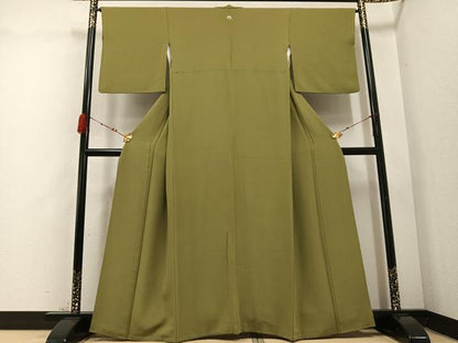 平和屋着物●上質な色無地　根岸色　正絹　逸品　AABD3427ph
